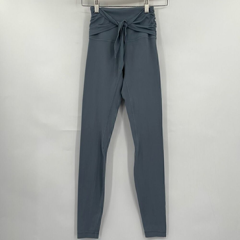 Lululemon Light Teal Full Length High Rise Wrap Waist Tie Align Leggings Size 2